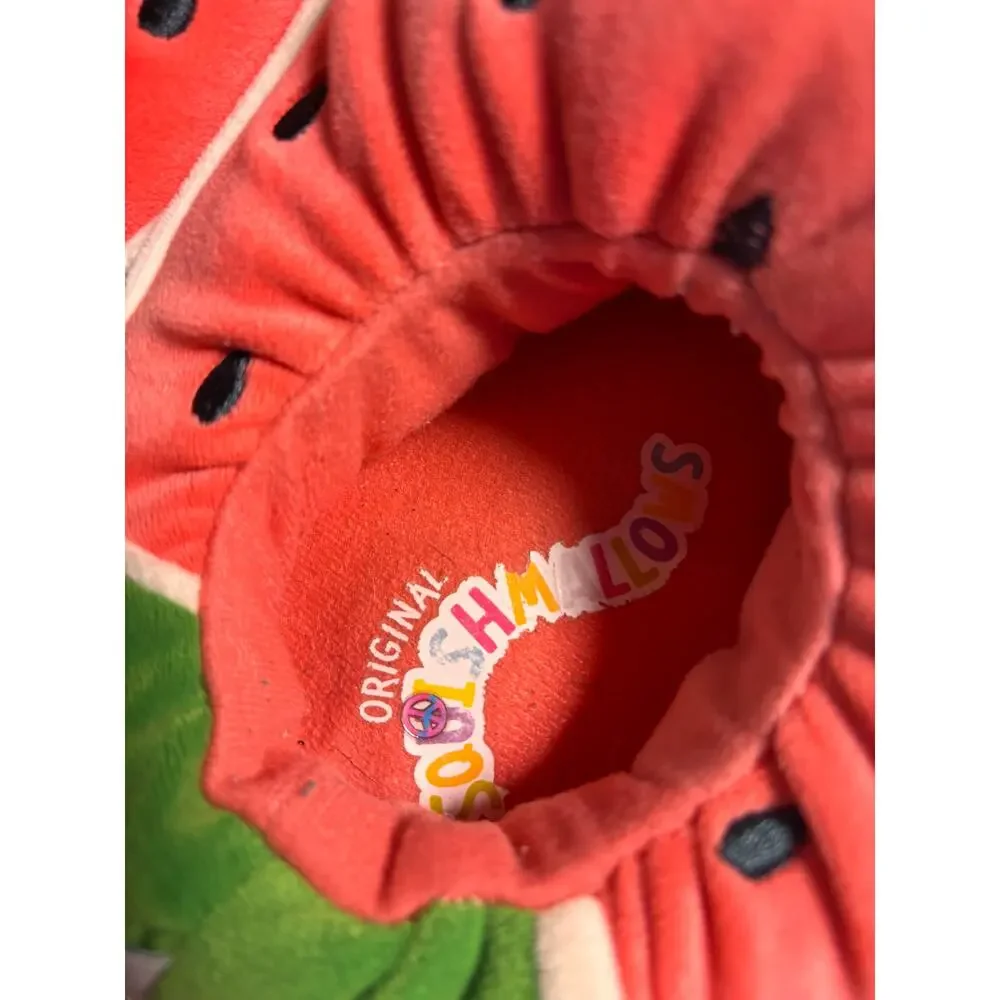 Kids Squishmallows Watermelon Slippers Size 5-6 Girls Soft Plush Slippers!